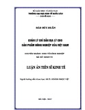 Luận án tiến sĩ Kinh tế: Quản lý chỉ dẫn địa lý cho sản phẩm nông nghiệp của Việt Nam