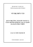 Luận án tiến sĩ Kinh tế: Quản trị công, nợ nước ngoài và tăng trưởng kinh tế tại các quốc gia đang phát triển