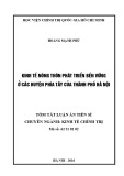 Tóm tắt Luận án tiến sĩ Kinh tế: Kinh tế nông thôn phát triển bền vững ở các huyện phía tây của Thành phố Hà Nội