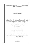 Luận án tiến sĩ Kinh tế: Chính sách tài chính hỗ trợ phát triển doanh nghiệp nhỏ và vừa ở Việt Nam