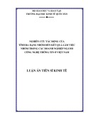 Luận án tiến sĩ Kinh tế: Nghiên cứu tác động của tính đa dạng nhóm đến kết quả làm việc nhóm trong các doanh nghiệp ngành Công nghệ thông tin ở Việt Nam