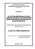 Luận án tiến sĩ Kinh tế: Các yếu tố ảnh hưởng đến hành vi lựa chọn thương hiệu cửa hàng bán lẻ của người tiêu dùng