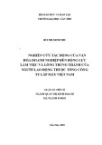 Luận án tiến sĩ Kinh tế: Nghiên cứu tác động của văn hóa doanh nghiệp đến động lực làm việc và lòng trung thành của người lao động thuộc tổng công ty lắp máy Việt Nam