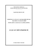 Luận án tiến sĩ Kinh tế: Ảnh hưởng của năng lực cạnh tranh đến kết quả hoạt động của doanh nghiệp: Trường hợp các khách sạn tại tỉnh Lâm Đồng