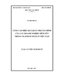 Luận án tiến sĩ Kinh tế: Nâng cao hiệu quả quản trị tài chính của các doanh nghiệp niêm yết trong ngành xi măng ở Việt Nam