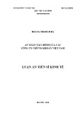 Luận án tiến sĩ Kinh tế: An toàn tài chính của các công ty chứng khoán Việt Nam
