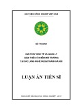 Luận án tiến sĩ: Giải pháp kinh tế và quản lý giảm thiểu ô nhiễm môi trường tại các làng nghề ngoại thành Hà Nội