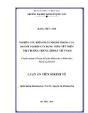 Luận án tiến sĩ Kinh tế: Nghiên cứu kiểm soát nội bộ trong các doanh nghiệp xây dựng niêm yết trên thị trường chứng khoán Việt Nam