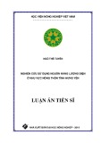 Luận án tiến sĩ Kinh tế: Nghiên cứu sử dụng nguồn năng lượng điện ở khu vực nông thôn tỉnh Hưng Yên