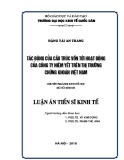 Luận án tiến sĩ Kinh tế: Tác động của cấu trúc vốn tới hoạt động của công ty niêm yết trên thị trường chứng khoán Việt Nam