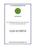 Luận án tiến sĩ Kinh tế: Phát triển sinh kế bền vững cho người dân phụ thuộc vào rừng ở Bắc Kạn