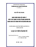 Luận án tiến sĩ Kinh tế: Hoàn thiện phân cấp quản lý đầu tư xây dựng cơ bản sử dụng nguồn vốn ngân sách của thành phố Hà Nội đến 2020