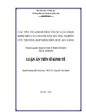 Luận án tiến sĩ Kinh tế: Các yếu tố ảnh hưởng đến sự lựa chọn điểm đến của người dân Hà Nội: nghiên cứu trường hợp điểm đến Huế, Đà Nẵng