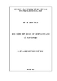 Luận án tiến sĩ Ngôn ngữ học: Đối chiếu tên riêng nữ giới người Anh và người Việt