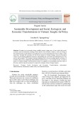 Sustainable development and social, ecological, and economic transformation in Vietnam: Insights for policy