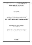 Tóm tắt luận án Tiến sĩ Toán học: Ứng dụng mô hình xích Markov và chuỗi thời gian mờ trong dự báo