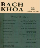 Tạp chí Bách Khoa - Số 22: Phần 1