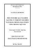 Tóm tắt luận văn thạc sĩ Quản trị kinh doanh: Phân tích hiệu quả tài chính tại Công ty TNHH MTV Bảo hiểm Ngân hàng thương mại cổ phần Công thương Việt Nam (VBI)