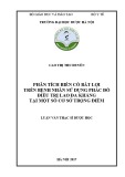 Luận văn Thạc sĩ Dược học: Phân tích biến cố bất lợi trên bệnh nhân sử dụng phác đồ điều trị lao đa kháng tại một số cơ sở trọng điểm