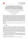 Factors affecting the adoption of adaptation measures to climate change: A case study in Huong Phong commune, Huong Tra town, Thua Thien Hue province