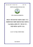 Luận văn Thạc sĩ Dược học: Phân tích dược động học của imipenem trên bệnh nhân bỏng tại Khoa Hồi sức tích cực, Viện Bỏng quốc gia