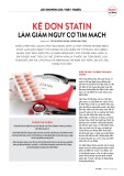 Kê đơn statin làm giảm nguy cơ tim mạch