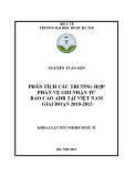 Khóa luận tốt nghiệp dược sĩ: Phân tích các trường hợp phản vệ ghi nhận từ báo cáo ADR tại Việt Nam giai đoạn 2010-201