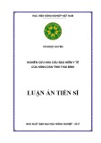 Luận án tiến sĩ Kinh tế: Nghiên cứu nhu cầu bảo hiểm y tế của nông dân tỉnh Thái Bình