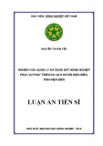 Luận án tiến sĩ Nông nghiệp: Nghiên cứu quản lý sử dụng đất nông nghiệp phục vụ phát triển du lịch huyện Điện Biên, tỉnh Điện Biên