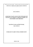 Summary of agricultural dissertation: Agronomic traits associated with drought tolerance of tropical-derived germplasm for hybrid maize breeding