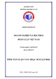 Tóm tắt Luận văn thạc sĩ Luật học: Doanh nghiệp xã hội theo pháp luật Việt Nam