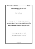 Luận án tiến sĩ Y học: Can thiệp thay đổi kiến thức, thái độ, hành vi về lựa chọn giới tính trước sinh tại tỉnh Hải Dương giai đoạn 2013-2016