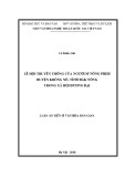 Luận án tiến sĩ Văn hóa dân gian: Lễ hội truyền thống của người M’Nông Preh huyện Krông Nô, tỉnh Đăk Nông trong xã hội đương đại