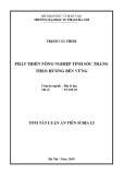 Tóm tắt Luận án tiến sĩ Địa lý: Phát triển nông nghiệp tỉnh Sóc Trăng theo hướng bền vững