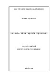 Luận án tiến sĩ Văn hóa học: Văn hóa chính trị thời thịnh Trần
