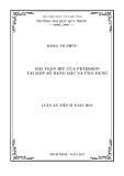 Luận án tiến sĩ Toán học: Bài toán hit của peterson tại một số dạng bậc và ứng dụng