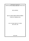 Luận văn thạc sĩ Quản lý văn hóa: Quản lý hoạt động truyền thông về di sản vịnh Hạ Long