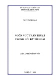 Luận văn tiến sĩ Ngữ văn: Ngôn ngữ trần thuật trong hồi ký Tô Hoài