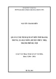 Luận văn thạc sĩ Quản lý văn hóa: Quản lý di tích lịch sử đền thờ Hai Bà Trưng, xã Hát Môn, huyện Phúc Thọ, thành phố Hà Nội