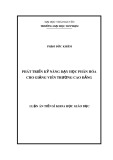 Luận án tiến sĩ Khoa học giáo dục: Phát triển kỹ năng dạy học phân hóa cho giảng viên trường cao đẳng