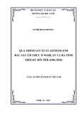 Luận án tiến sĩ Lịch sử: Quá trình sản xuất, kinh doanh đặc sản ẩm thực ở Nghệ An và Hà Tĩnh thời kỳ Đổi mới (1986-2010)