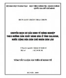 Tóm tắt luận án Tiến sĩ Quản lý Kinh tế: Chuyển dịch cơ cấu kinh tế nông nghiệp theo hướng sản xuất hàng hóa ở tỉnh Salavan, nước cộng hòa dân chủ nhân dân Lào