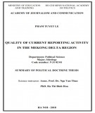 Summary of Political Doctrine thesis: Quality of current reporting activity in the Mekong delta region