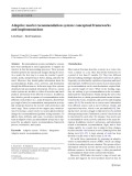 Adaptive tourist recommendation system: Conceptual frameworks and implementations
