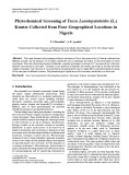 Phytochemical screening of Tacca Leontopetaloides (L.) Kuntze collected from four geographical locations in Nigeria