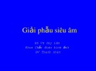 Bài giảng Giải phẫu siêu âm - BS. Vũ Duy Lâm