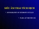 Bài giảng Siêu âm thai tích dịch (Sonography of hydrops fetalis) - TS.BS. Lê Thị Thu Hà