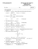 Đề kiểm tra 1 tiết HK1 Đại số 10 năm 2018-2019 có đáp án - Trường THPT Bến Tre