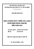 Tóm tắt luận án Tiến sĩ Kinh tế: Định hướng phát triển các làng nghề miền Đông Nam Bộ đến năm 2020