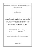 Tóm tắt luận văn Tiến sĩ Nông nghiệp: Nghiên cứu khả năng sản xuất của các tổ hợp lai 4 dòng vịt CV Super M: T1, T4, T5, T6